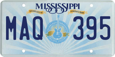 MS license plate MAQ395
