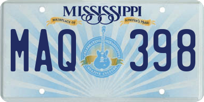 MS license plate MAQ398