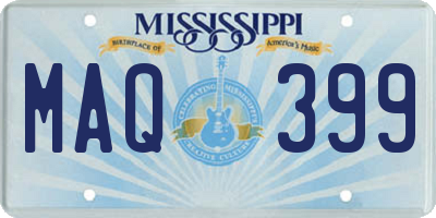 MS license plate MAQ399