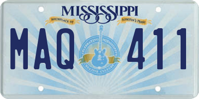 MS license plate MAQ411