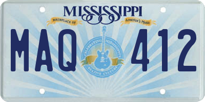 MS license plate MAQ412