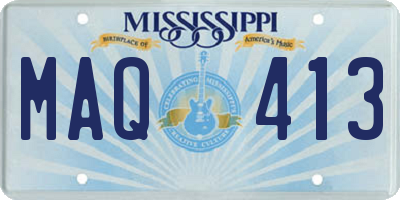 MS license plate MAQ413