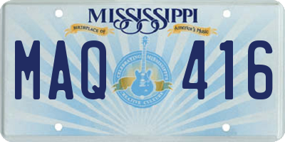 MS license plate MAQ416