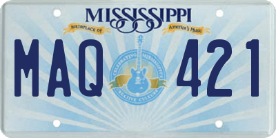 MS license plate MAQ421