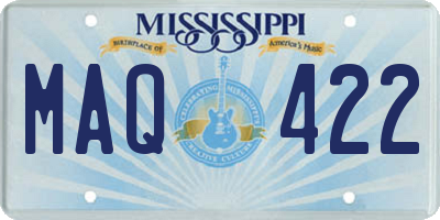MS license plate MAQ422