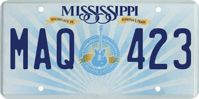 MS license plate MAQ423