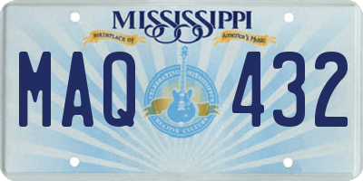 MS license plate MAQ432