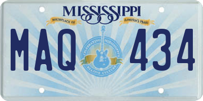 MS license plate MAQ434