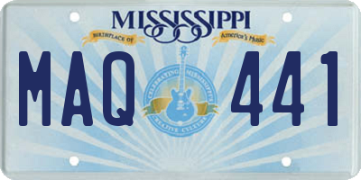 MS license plate MAQ441