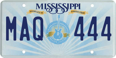 MS license plate MAQ444