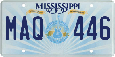MS license plate MAQ446