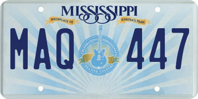 MS license plate MAQ447