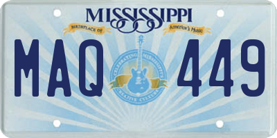 MS license plate MAQ449