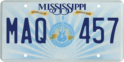 MS license plate MAQ457