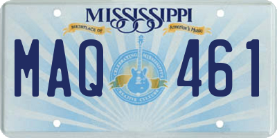 MS license plate MAQ461