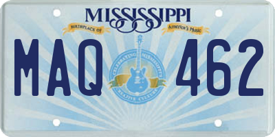 MS license plate MAQ462