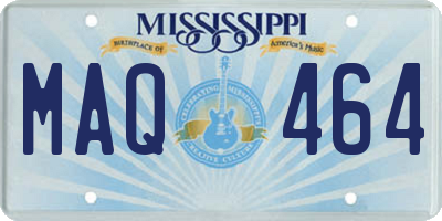 MS license plate MAQ464