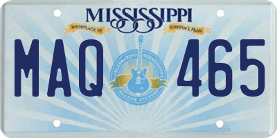 MS license plate MAQ465