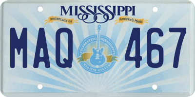 MS license plate MAQ467
