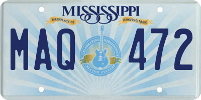 MS license plate MAQ472