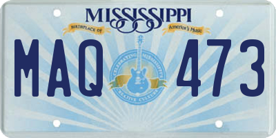 MS license plate MAQ473