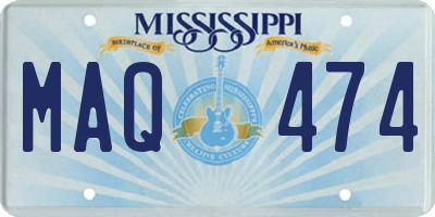 MS license plate MAQ474