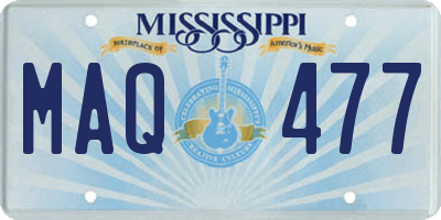 MS license plate MAQ477