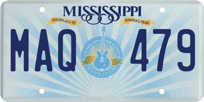 MS license plate MAQ479