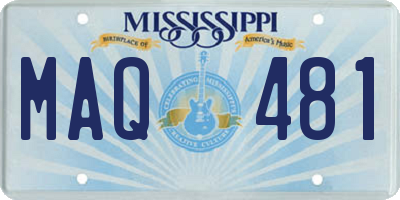 MS license plate MAQ481