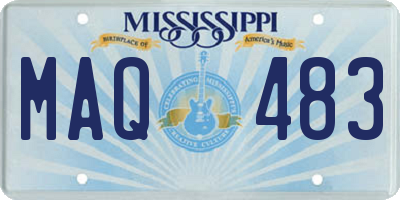MS license plate MAQ483