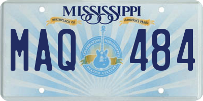 MS license plate MAQ484