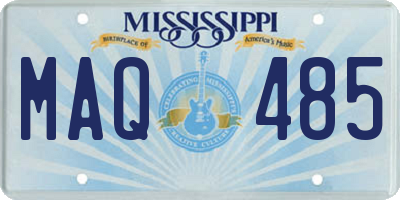 MS license plate MAQ485