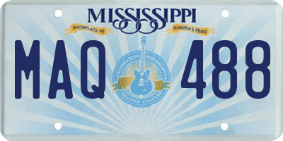 MS license plate MAQ488
