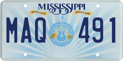 MS license plate MAQ491