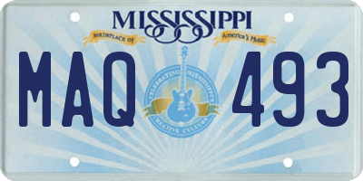 MS license plate MAQ493