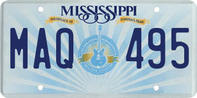 MS license plate MAQ495