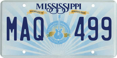 MS license plate MAQ499