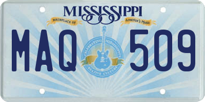 MS license plate MAQ509
