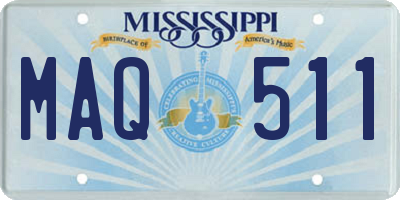 MS license plate MAQ511
