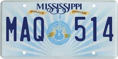 MS license plate MAQ514