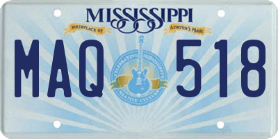 MS license plate MAQ518