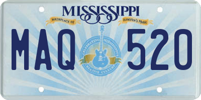 MS license plate MAQ520