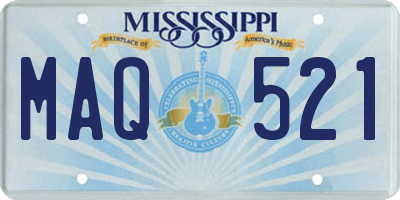 MS license plate MAQ521