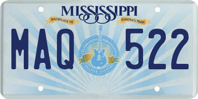MS license plate MAQ522