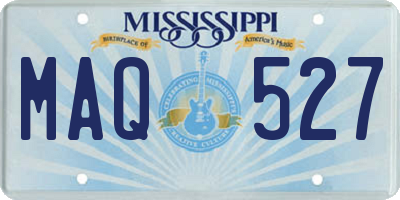 MS license plate MAQ527