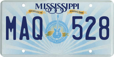 MS license plate MAQ528