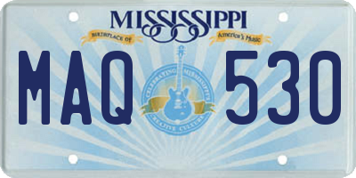 MS license plate MAQ530