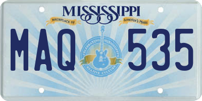 MS license plate MAQ535
