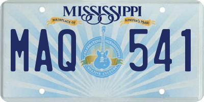 MS license plate MAQ541