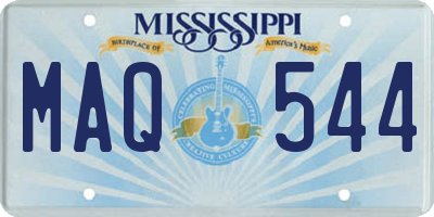 MS license plate MAQ544